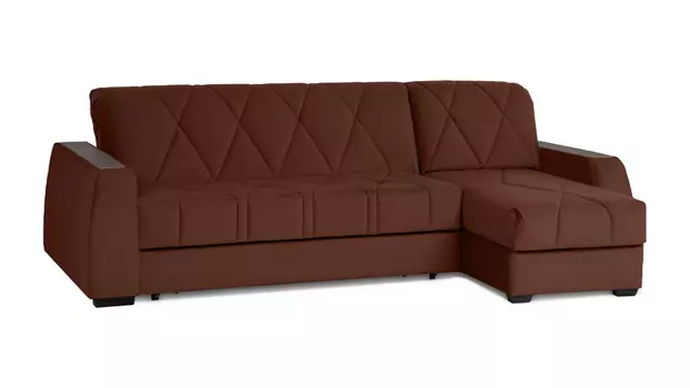 Угловой диван Domo Pro c накладкой Венге, стежка ромб