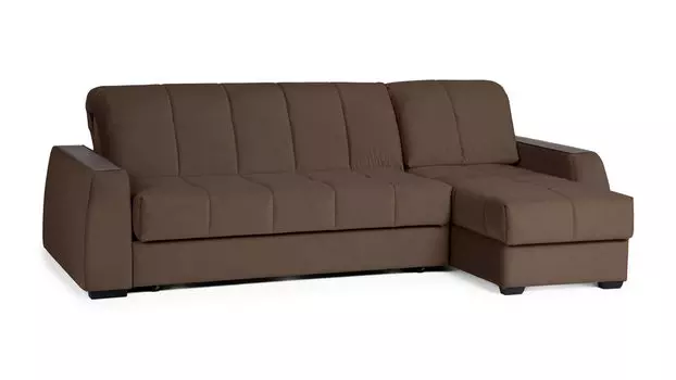 Угловой диван Domo Pro c накладкой Венге, стежка квадрат