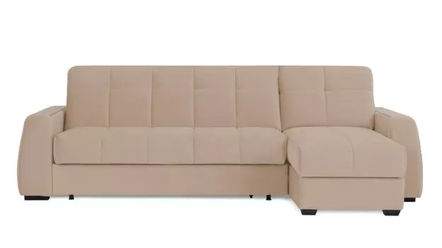 Угловой диван Domo Pro c накладкой Ясень, стежка квадрат