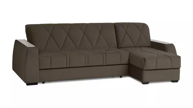 Угловой диван Domo Pro c накладкой Ясень, стежка ромб