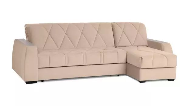 Угловой диван Domo Pro c накладкой Ясень, стежка ромб