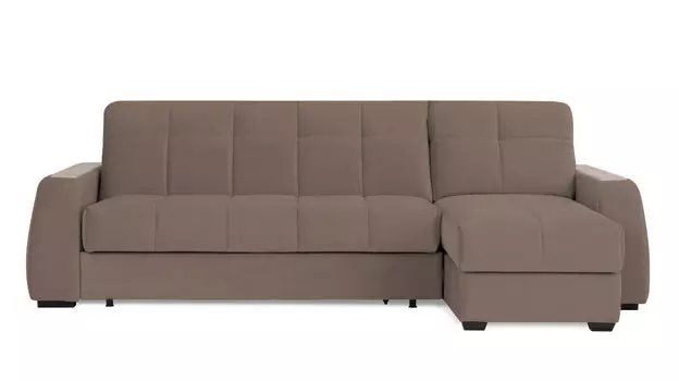 Угловой диван Domo Pro c накладкой Ясень, стежка квадрат