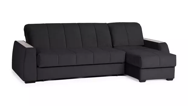 Угловой диван Domo Pro c накладкой Ясень, стежка квадрат