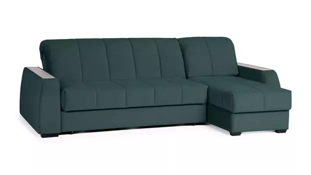 Угловой диван Domo Pro c накладкой Ясень, стежка квадрат