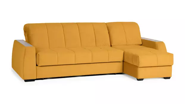 Угловой диван Domo Pro c накладкой Ясень, стежка квадрат