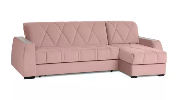 Угловой диван Domo Pro c накладкой Ясень, стежка ромб