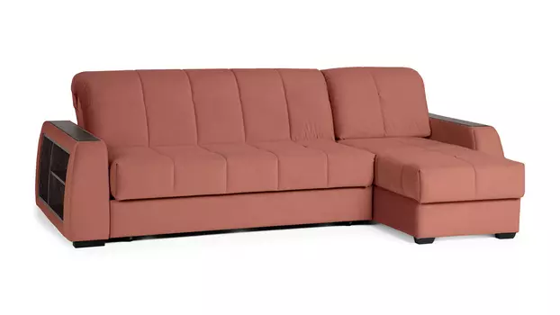 Угловой диван Domo Pro c полками Венге, стежка квадрат