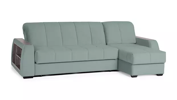 Угловой диван Domo Pro c полками Венге, стежка квадрат