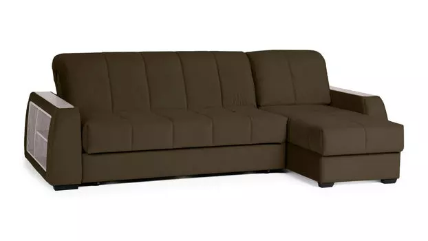 Угловой диван Domo Pro c полками Ясень, стежка квадрат