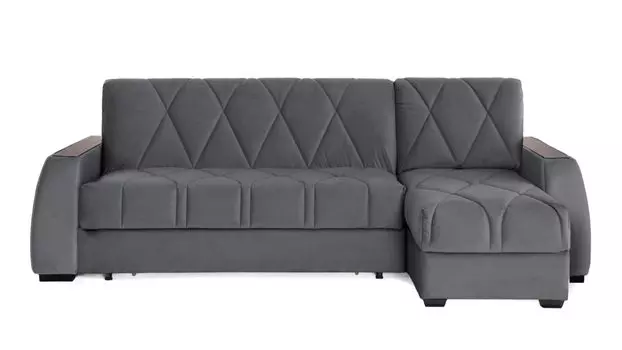 Угловой диван Domo Pro c накладкой Венге, стежка ромб