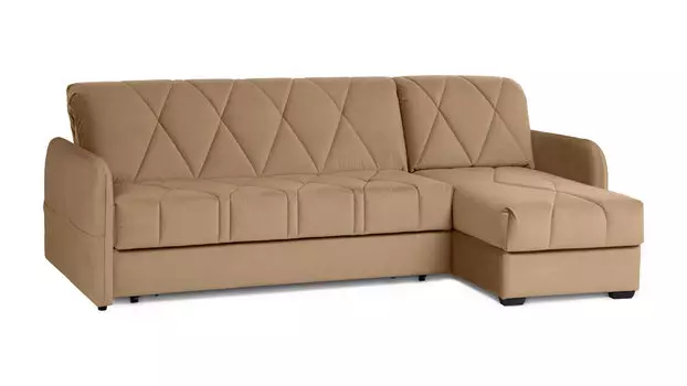 Угловой диван Domo Pro с мягкими подлокотниками, стежка ромб