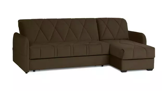 Угловой диван Domo Pro с мягкими подлокотниками, стежка ромб