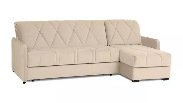 Угловой диван Domo Pro с узкими подлокотниками, стежка ромб