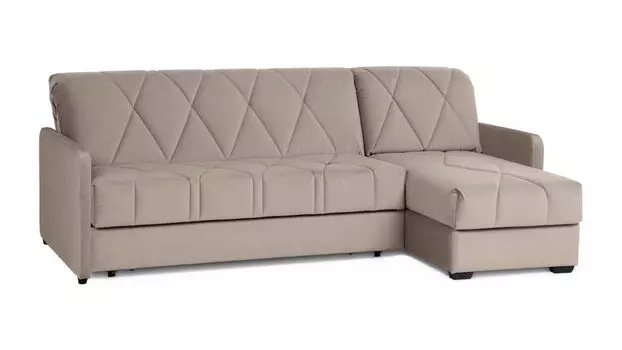 Угловой диван Domo Pro с узкими подлокотниками, стежка ромб