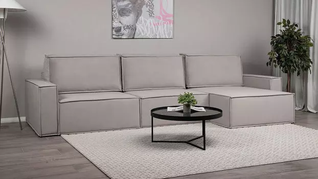 Угловой диван Klark 3 секционный с мягким уровнем посадки и широкими подлокотниками