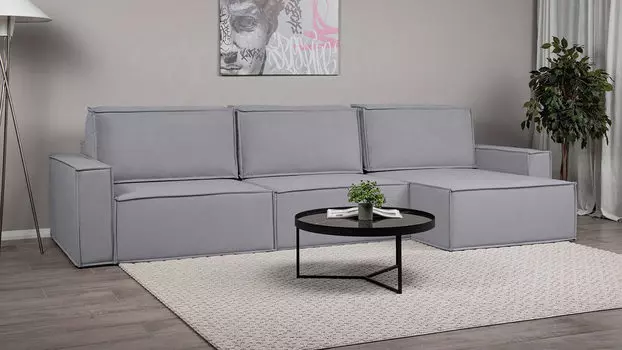 Угловой диван Klark 3 секционный с мягким уровнем посадки и широкими подлокотниками