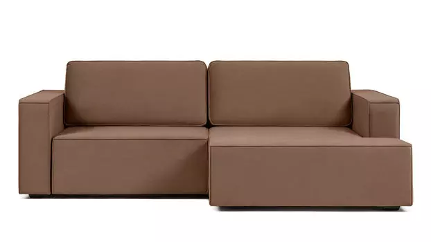 Угловой диван Ralf 2-секционный, с подлокотниками и канапе справа