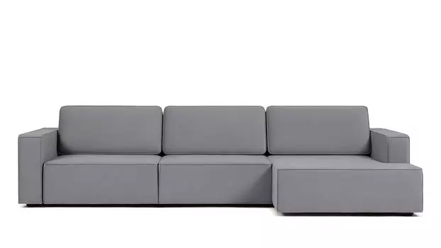 Угловой диван Ralf 3-секционный, с подлокотниками и с канапе справа