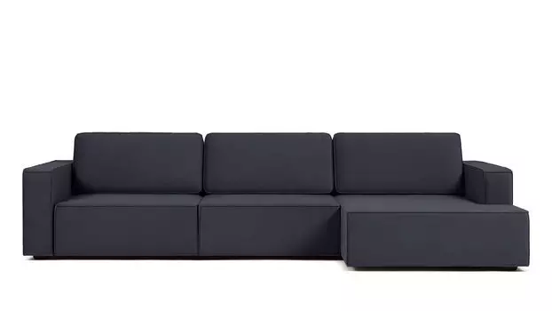 Угловой диван Ralf 3-секционный, с подлокотниками и с канапе справа