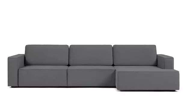 Угловой диван Ralf 3-секционный, с подлокотниками и с канапе справа