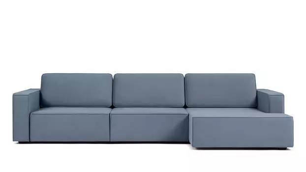 Угловой диван Ralf 3-секционный, с подлокотниками и с канапе справа