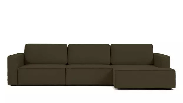 Угловой диван Ralf 3-секционный, с подлокотниками и с канапе справа