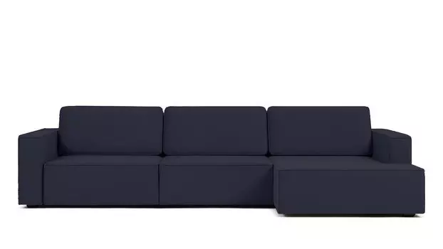 Угловой диван Ralf 3-секционный, с подлокотниками и с канапе справа