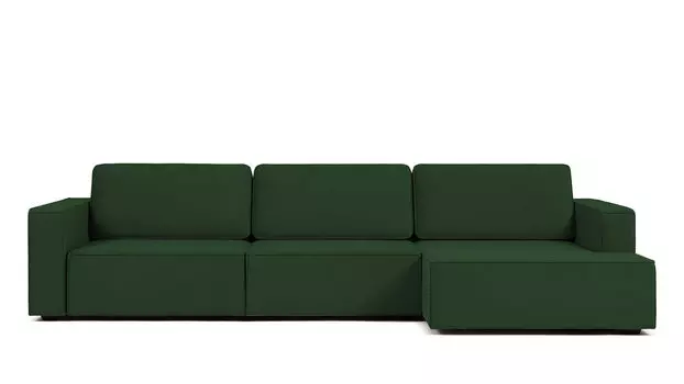 Угловой диван Ralf 3-секционный, с подлокотниками и с канапе справа