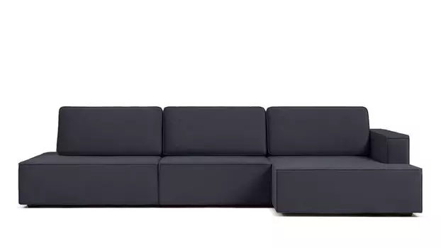 Угловой диван Ralf 3-секционный, без подлокотника слева и с канапе справа