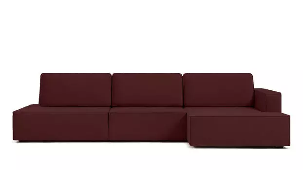 Угловой диван Ralf 3-секционный, без подлокотника слева и с канапе справа