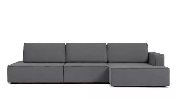 Угловой диван Ralf 3-секционный, без подлокотника слева и с канапе справа