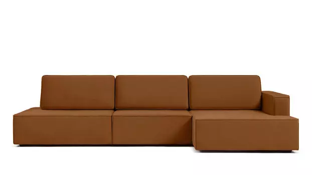 Угловой диван Ralf 3-секционный, без подлокотника слева и с канапе справа