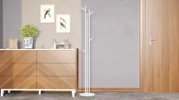 Вешалка напольная Wood, цвет белый