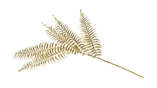 Ветка искусственная Папоротник кустарниковый 86 золото