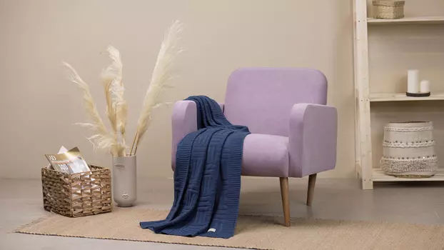 Вязаный плед Лазурь