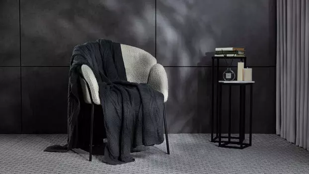 Вязаный плед Universal (амфора), цвет серый меланж