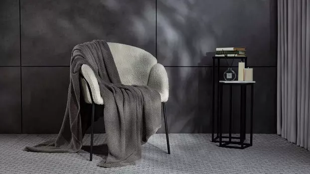 Вязаный плед Universal (петля), цвет капучино