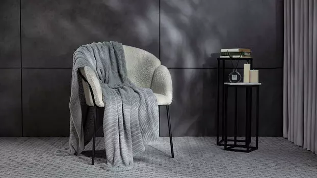 Вязаный плед Universal (петля), цвет светло-серый