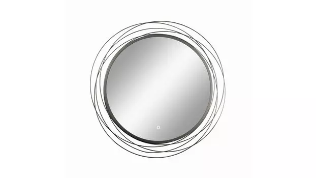 Зеркало круглое Enrica d75 серый муар с подсветкой