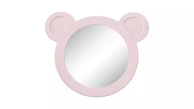 Зеркало навесное Мишка, цвет Розовый