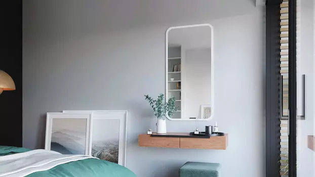 Зеркало Troy 120x60, цвет Белый