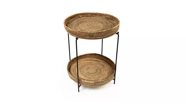 Журнальный стол 2 яруса Porto, цвет Черный Натуральный