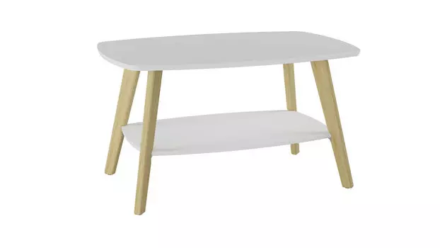 Журнальный стол Barrin, белый/дуб янтарный