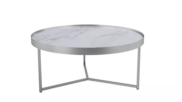 Журнальный стол Oklend, цвет белый/хром