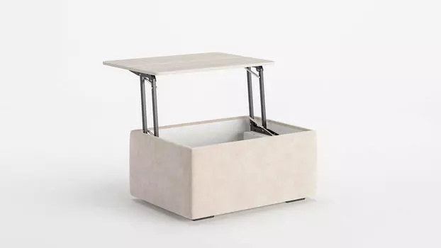 Журнальный стол-пуф Cristofer, цвет Ясень Шимо Светлый Casanova Milk