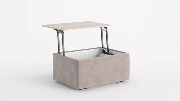 Журнальный стол-пуф Cristofer, цвет Ясень Шимо Светлый Sky Velvet 03