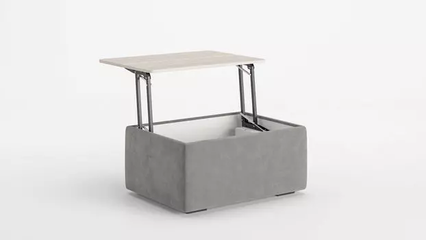 Журнальный стол-пуф Cristofer, цвет Ясень Шимо Светлый Sky Velvet 08