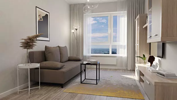 Зона гостиной, светлая