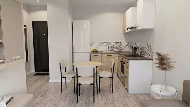 Зона кухни, светлая