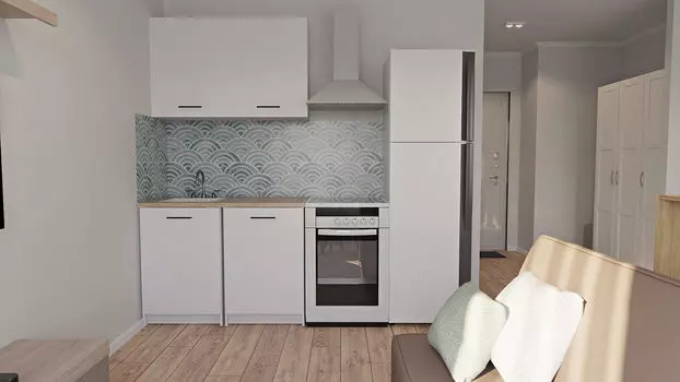 Зона кухни светлая